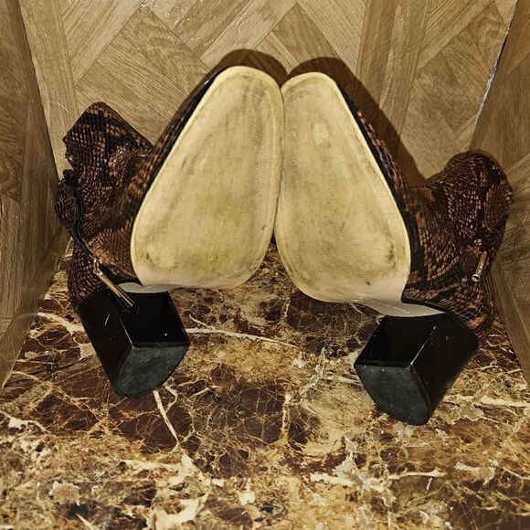 Zara women's fashion leather snake brown ankle boots size 7. 049 - Picture 9 of 11